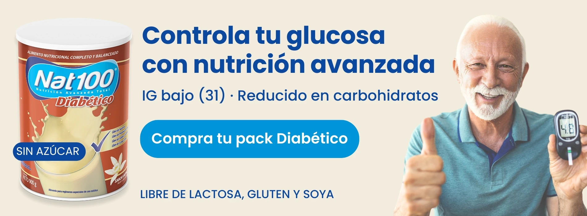 Nat100 Diabético sin azúcar (IG 31). Compra tu pack.