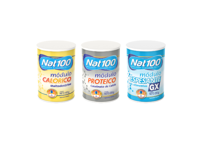 Suplementos nutricionales Nat100 – Módulo Calórico para energía, Módulo Proteico de alta calidad en proteína y Módulo Espesante GX con goma xantana para disfagia